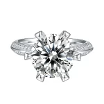 Moissanite 5.0carat 6-Prong Round Diamond Ring