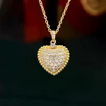 Heart Gold Full Diamond Necklace