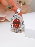 8ct Leaves Ruby Necklace