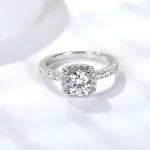 Moissanite Vintage 3.0carat Halo Round Diamond Ring