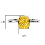 Radiant Cut 2ct Citrine Ring