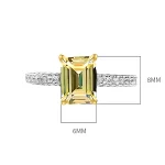 2ct Emerald Cut Citrine Ring