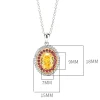 3ct Oval Crushed Ice Citrine Necklace