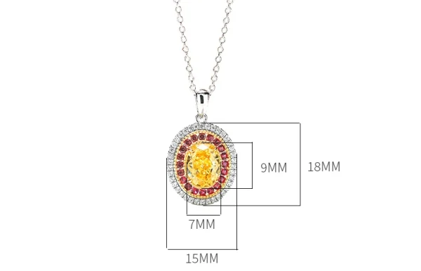 3ct Oval Crushed Ice Citrine Necklace