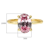 3.5ct Gold Plated Oval Pink Diamond Ring