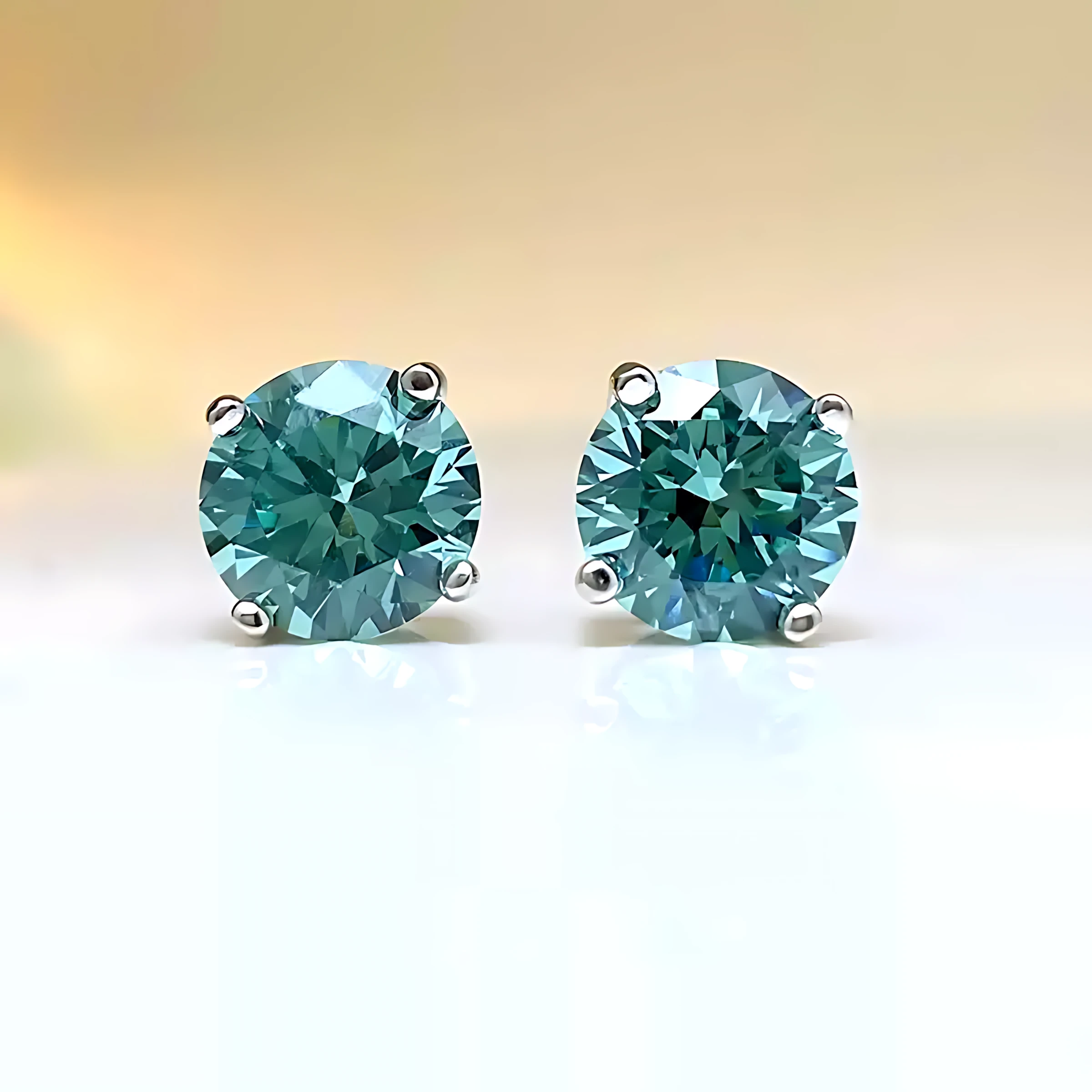 Radiant 2ct Green Tourmaline Earrings