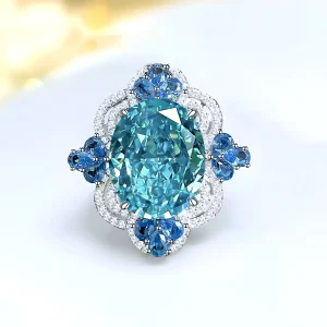 17ct Halo Aquamarine Ring