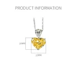 5ct Crushed Ice Heart Citrine Necklace