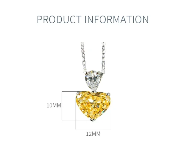5ct Crushed Ice Heart Citrine Necklace