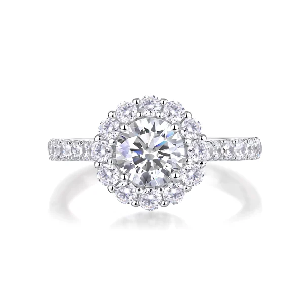 Moissanite Halo 1.0carat Round Diamond Ring Moissanite Halo 1.0carat Round Diamond Ring