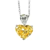 5ct Crushed Ice Heart Citrine Necklace