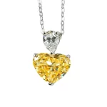 5ct Crushed Ice Heart Citrine Necklace