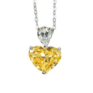 5ct Crushed Ice Heart Citrine Necklace 5ct Crushed Ice Heart Citrine Necklace