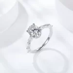 Moissanite 2 Carat 4-Prong Oval Diamond Ring