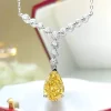 4ct Teardrop Y Citrine Necklace