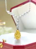 4ct Teardrop Y Citrine Necklace