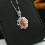 1ct Platinum Orange Citrine Necklace