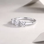 Moissanite Three Stone 0.5carat Diamond Ring