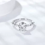 Moissanite 2 Carat 4-Prong Oval Diamond Ring