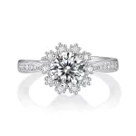 Adjustable Moissanite 1.0carat Halo Diamond Ring