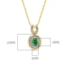2ct Oval Gold Emerald Necklace