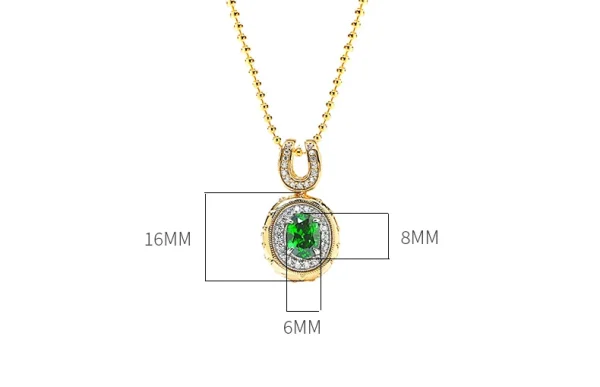 2ct Oval Gold Emerald Necklace
