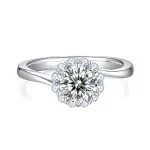 Moissanite Halo 1.0carat Round Diamond Ring