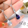3ct Tear Sapphire Necklace