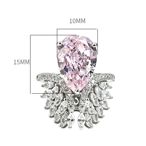8ct Angel's Wing Pear Pink Diamond Ring