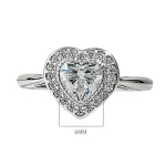 0.8ct Halo Heart Diamond Ring