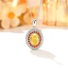 3ct Oval Crushed Ice Citrine Necklace