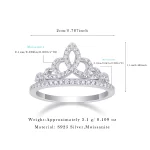 Moissanite Princess Crown Diamond Ring