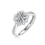 Adjustable Moissanite 1.0carat Halo Diamond Ring