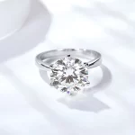 Moissanite 5.0carat 6-Prong Solitaire Round Diamond Ring