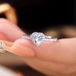 Halo Setting Heart Diamond Ring