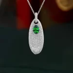 2ct Teardrop Leaf Emerald Necklace