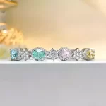 Sterling Silver Princess Colorful Diamond Bracelet