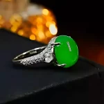 Sterling Silver Oval Emerald Ring