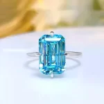 5ct Emerald Cut Aquamarine Ring