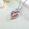 4ct Heart Crushed Ice Padparadscha Necklace 4ct Heart Crushed Ice Padparadscha Necklace