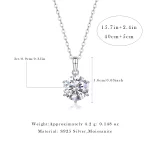 Moissanite 3.0carat Round Pendant Diamond Necklace