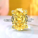 10ct Radiant Cut Oval Citrine Ring