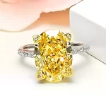 10ct Radiant Cut Oval Citrine Ring