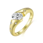 Moissanite 1.0carat Gold Oval Diamond Ring