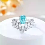 2ct Princess Crown Oval Aquamarine Ring