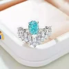 2ct Princess Crown Oval Aquamarine Ring