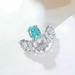 2ct Princess Crown Oval Aquamarine Ring