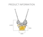 3ct Butterfly Crushed Ice Citrine Necklace