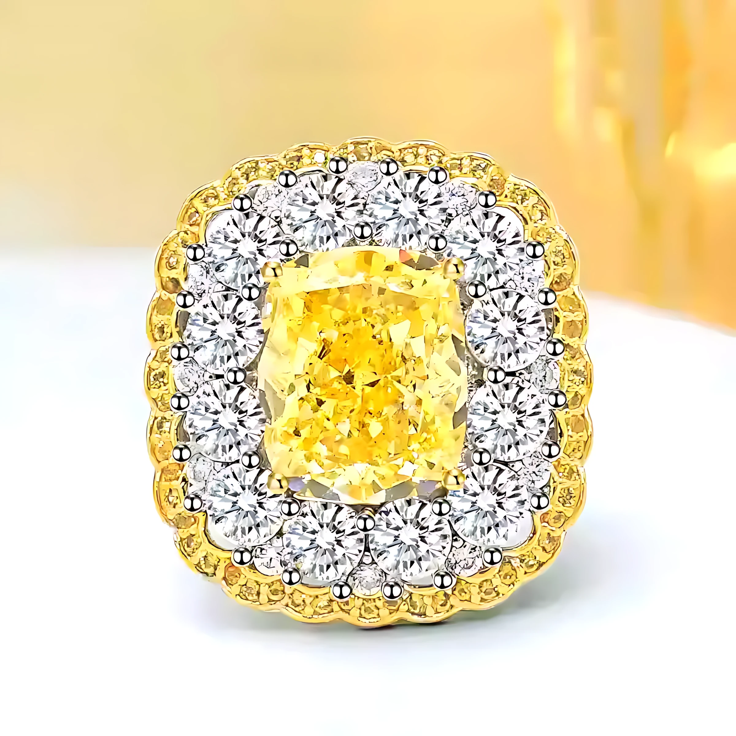 Luxurious 8ct Halo Citrine Ring