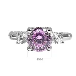 2ct Three Stones Round Amethyst Ring